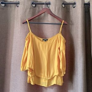 deep bright yellow Studio F blouse size s